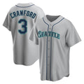 Jamed S.Mariners #3 J.P. Crawford Player Gray Home Game Stitched Jerseys