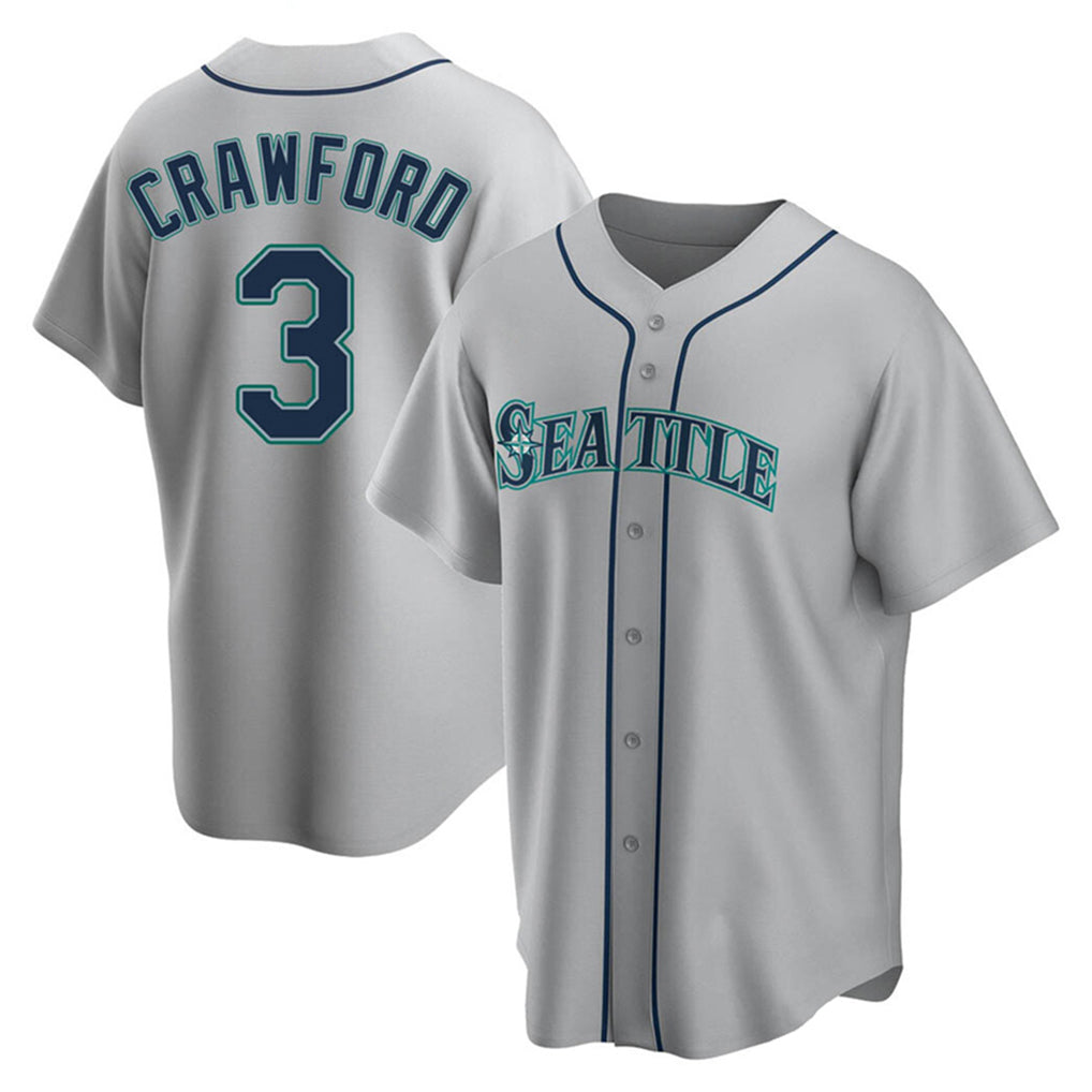 Jamed S.Mariners #3 J.P. Crawford Player Gray Home Game Stitched Jerseys