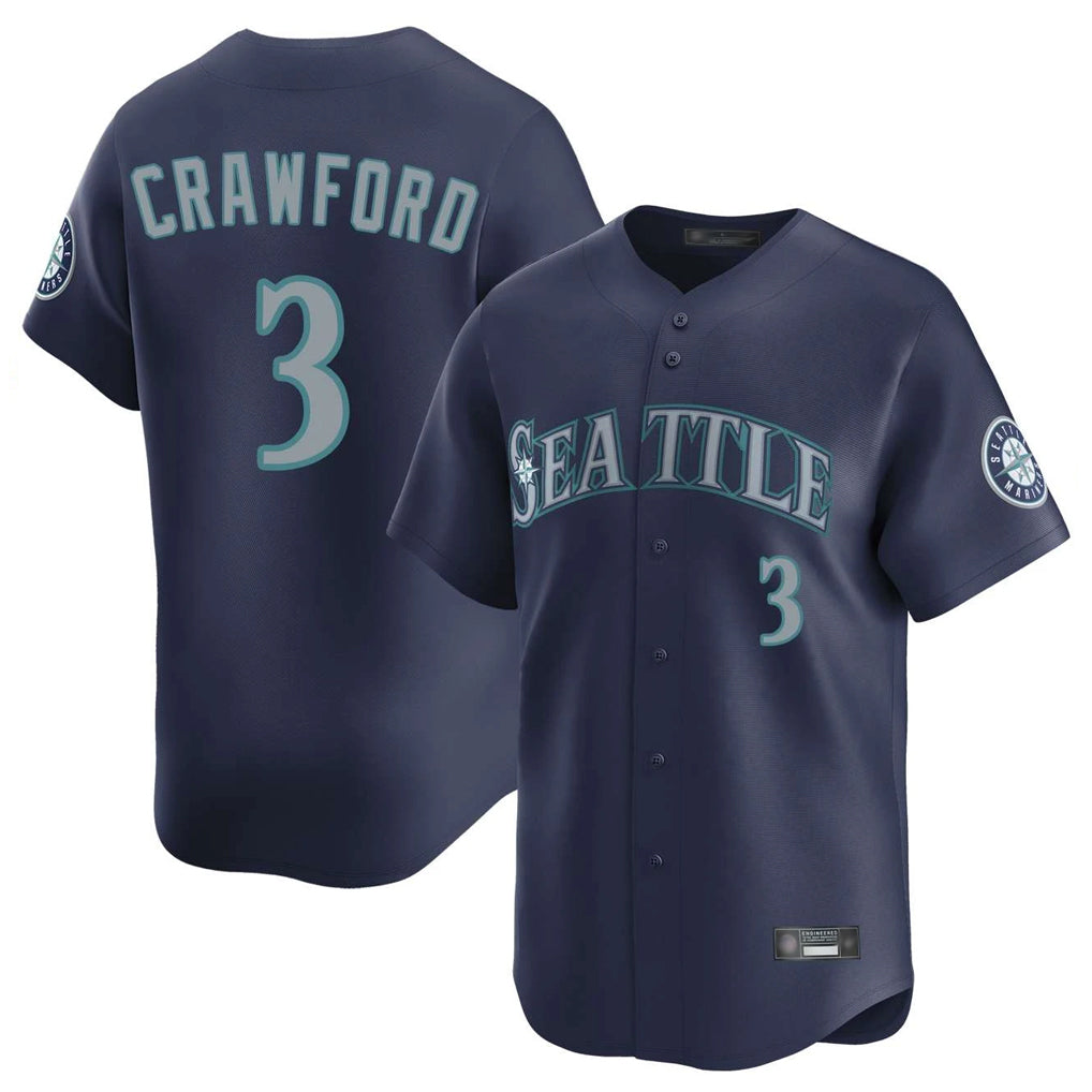Jamed S.Mariners #3 J.P. Crawford Player Navy Home Limited Stitched Jerseys