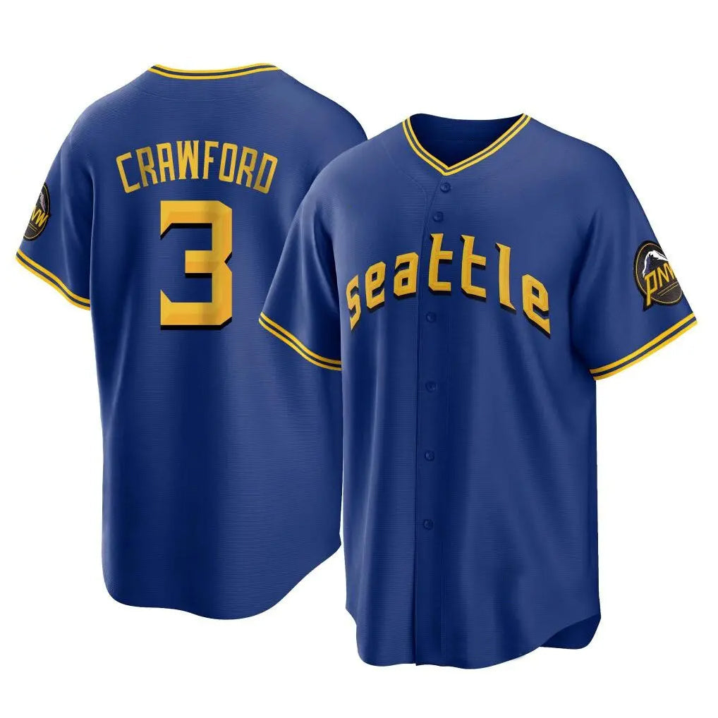 Jamed S.Mariners #3 J.P. Crawford Player Royal City Connect Home Game Stitched Jerseys