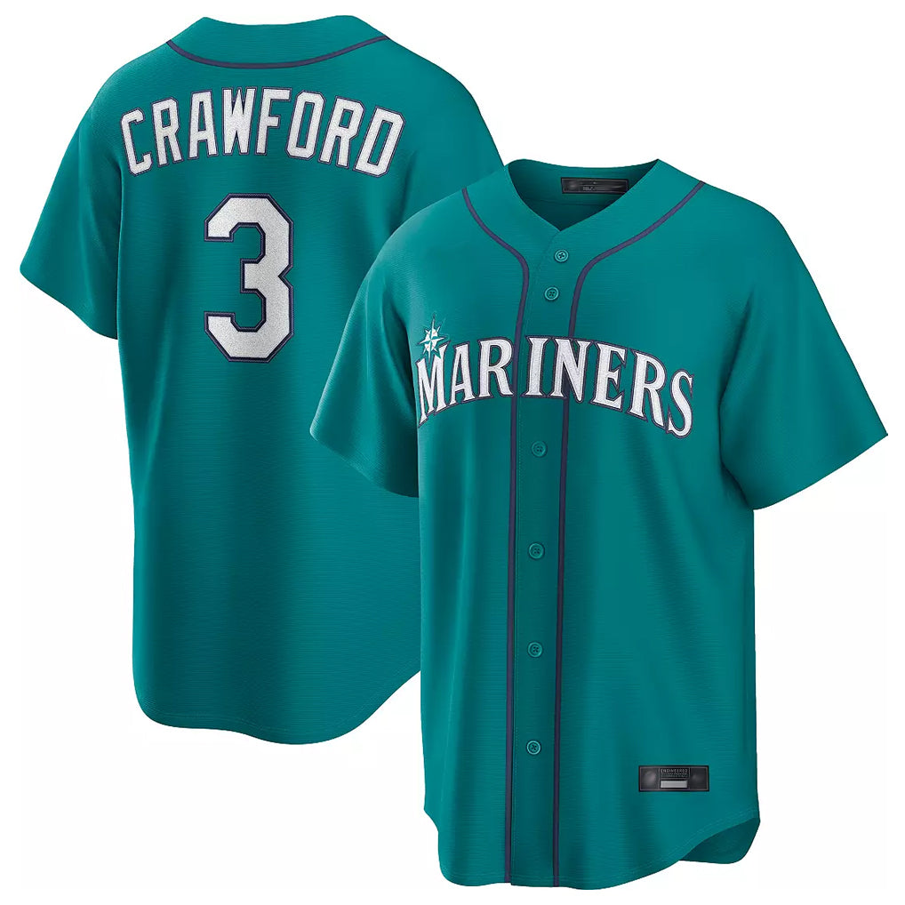 Jamed S.Mariners #3 J.P. Crawford Player Teal Home Game Stitched Jerseys