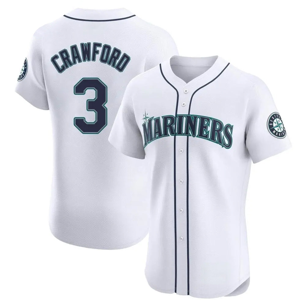 Jamed S.Mariners #3 J.P. Crawford Player White Home Limited Elite Stitched Jerseys