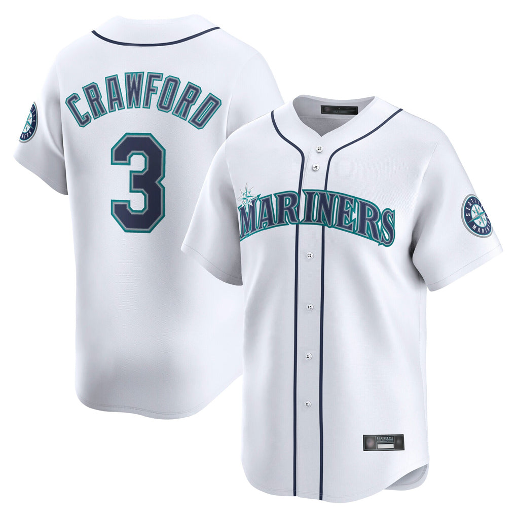 Jamed S.Mariners #3 J.P. Crawford Player White Home Limited Stitched Jerseys
