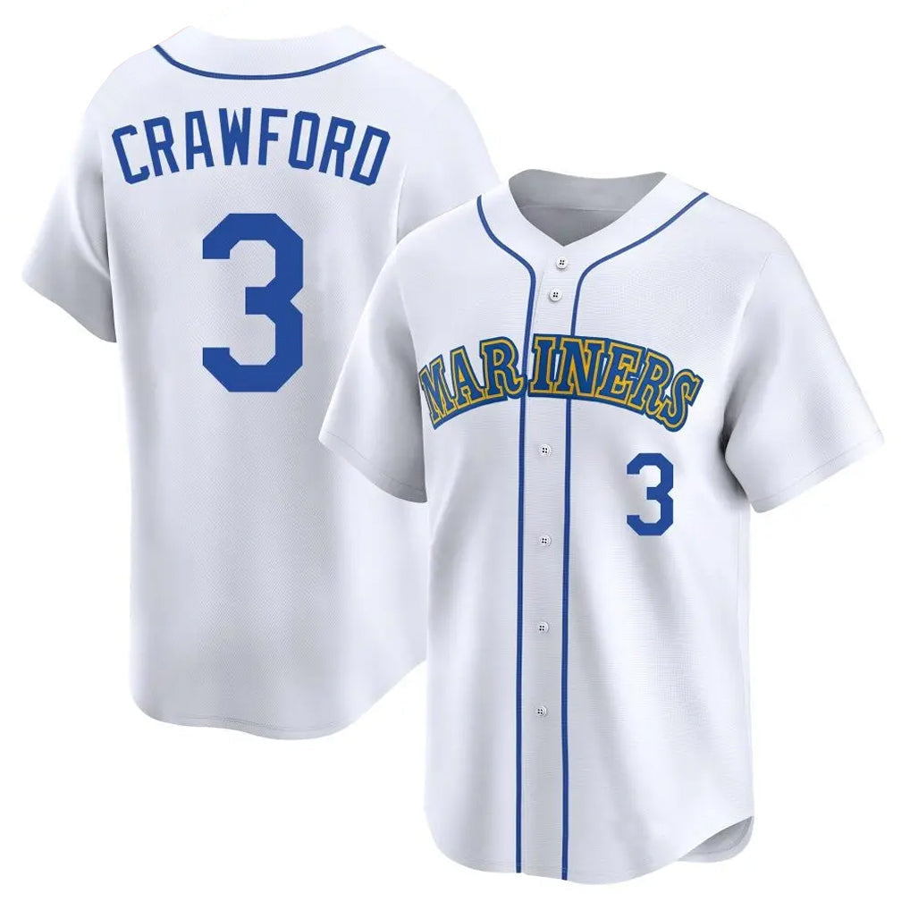 Jamed S.Mariners #3 J.P. Crawford Player White Pitch Fashion Game Stitched Jerseys