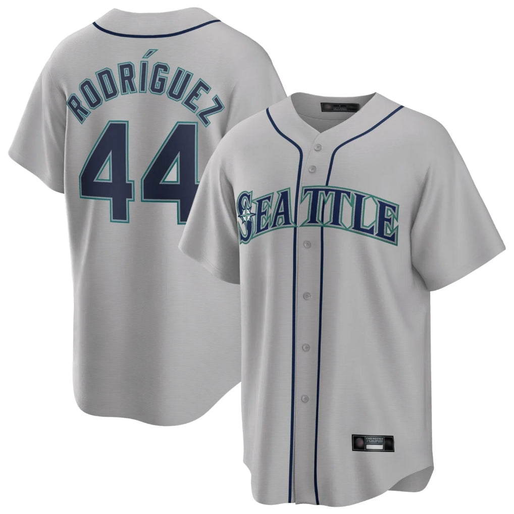 Jamed S.Mariners #44 Julio Rodriguez Player Gray Home Game Stitched Jerseys