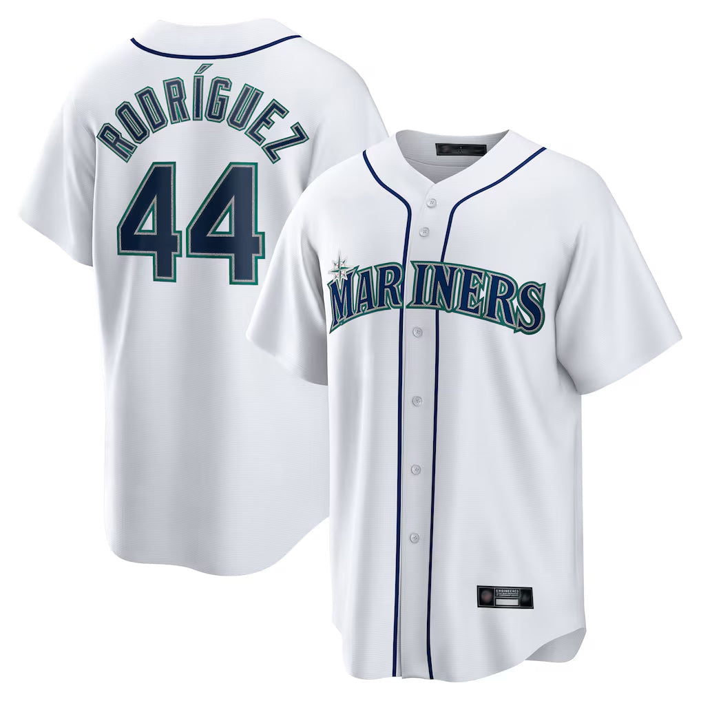 Jamed S.Mariners #44 Julio Rodriguez Player White Home Game Stitched Jerseys