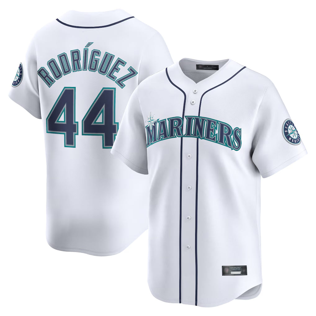 Jamed S.Mariners #44 Julio Rodriguez Player White Home Limited Stitched Jerseys