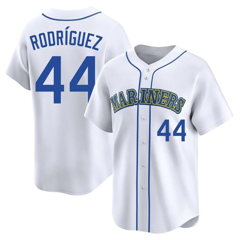 Jamed S.Mariners #44 Julio Rodriguez Player White Pitch Fashion Game Stitched Jerseys