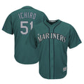 Jamed S.Mariners #51 Ichiro Suzuki Player Aqua Majestic Cool Base Limited Stitched Jerseys