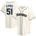 Jamed S.Mariners #51 Ichiro Suzuki Player Cream Home Game Stitched Jerseys