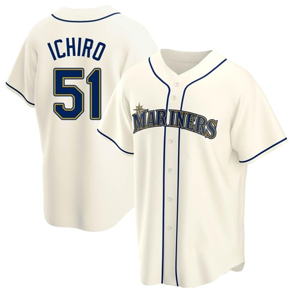 Jamed S.Mariners #51 Ichiro Suzuki Player Cream Home Game Stitched Jerseys