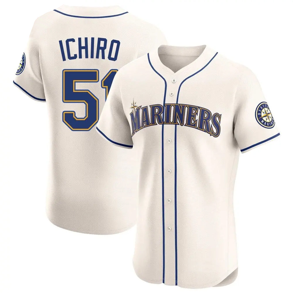 Jamed S.Mariners #51 Ichiro Suzuki Player Cream Home Limited Elite Stitched Jerseys