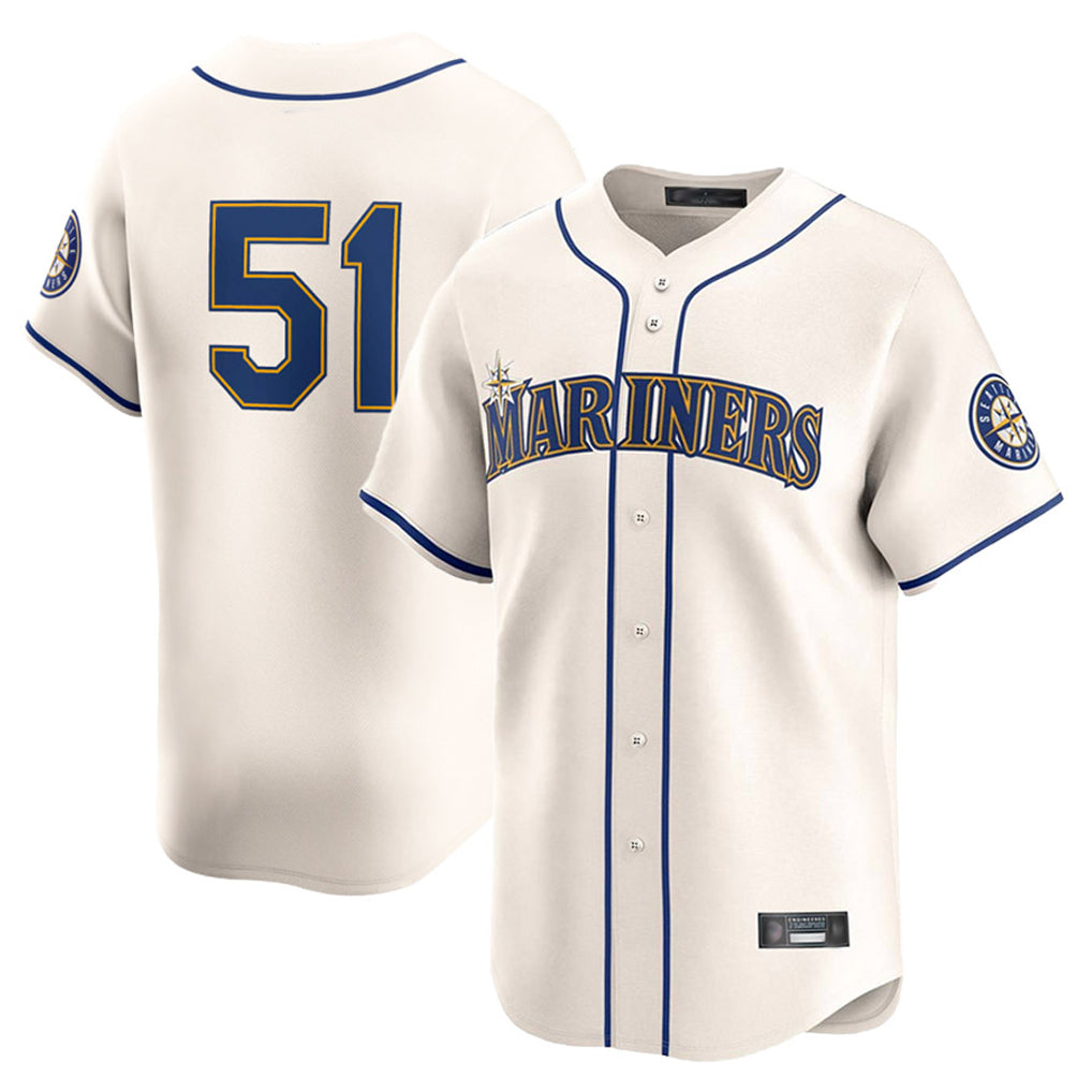 Jamed S.Mariners #51 Ichiro Suzuki Player Cream Home Limited Stitched Jerseys