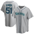 Jamed S.Mariners #51 Ichiro Suzuki Player Gray Home Game Stitched Jerseys