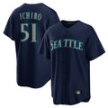 Jamed S.Mariners #51 Ichiro Suzuki Player Navy Home Game Stitched Jerseys