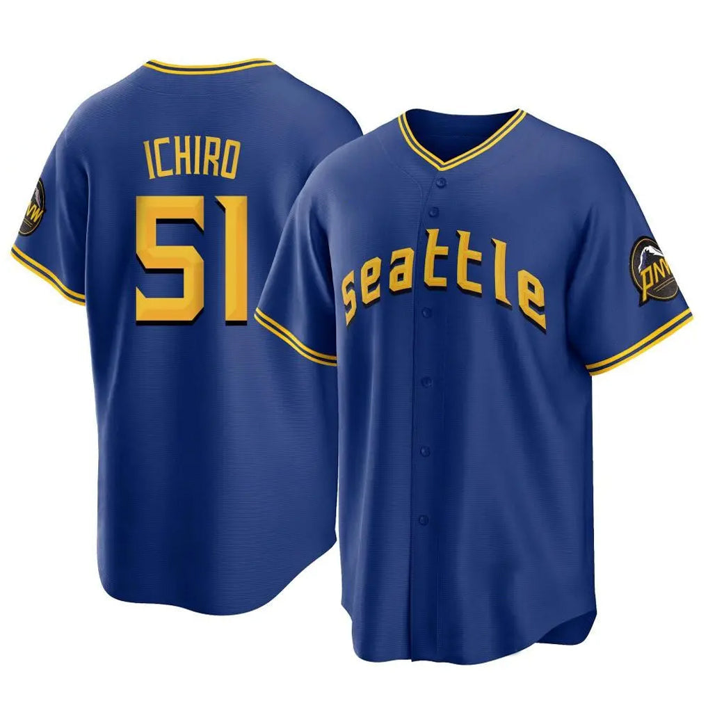 Jamed S.Mariners #51 Ichiro Suzuki Player Royal City Connect Home Game Stitched Jerseys
