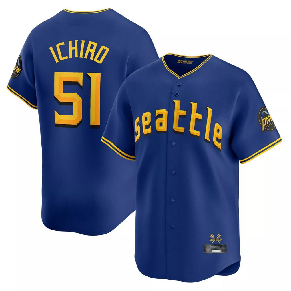 Jamed S.Mariners #51 Ichiro Suzuki Player Royal City Connect Home Limited Stitched Jerseys
