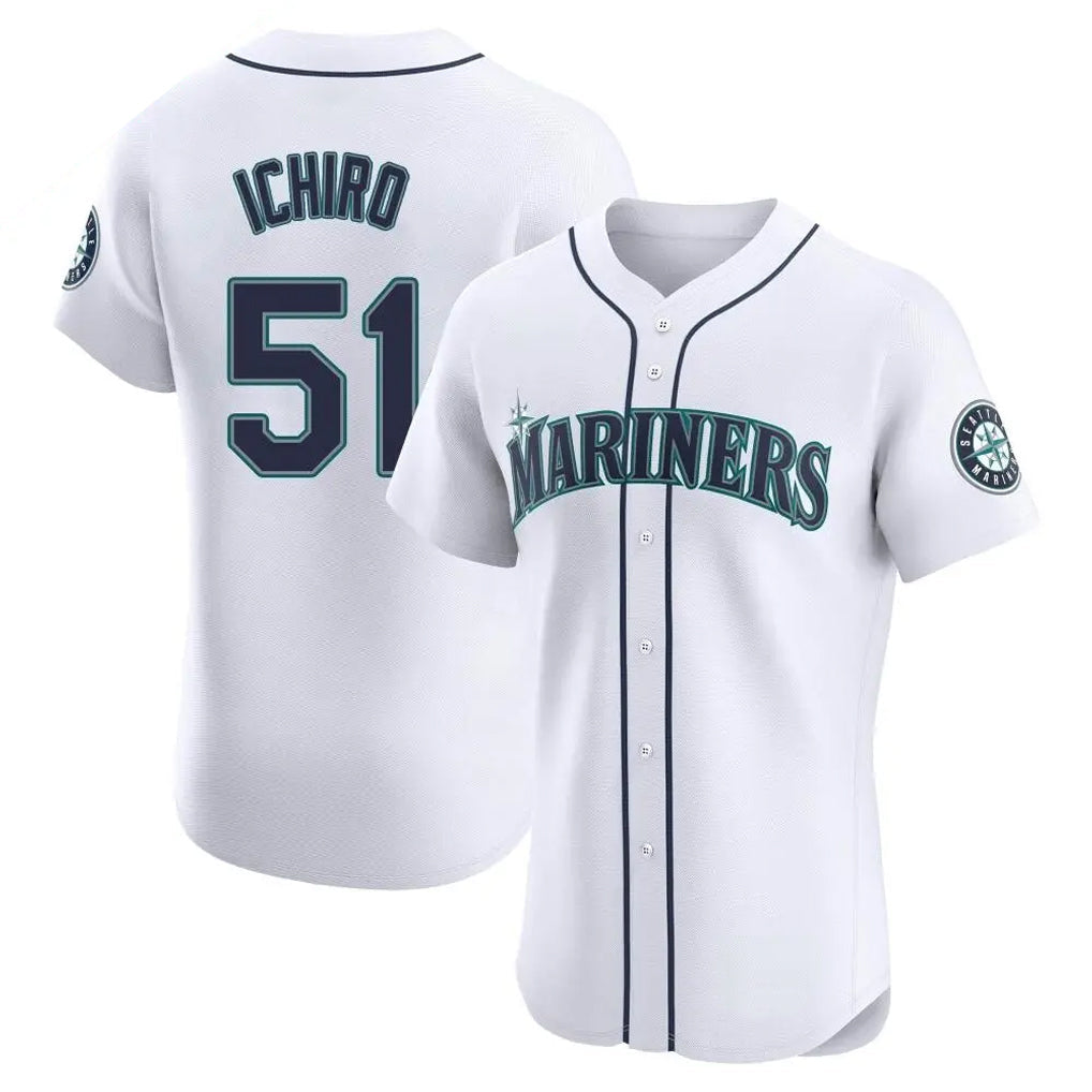 Jamed S.Mariners #51 Ichiro Suzuki Player White Home Limited Elite Stitched Jerseys