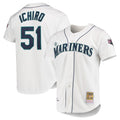 Jamed S.Mariners #51 Ichiro Suzuki Player White Mitchell & Ness All-Star Game Cooperstown Collection Authentic Limited Stitched Jerseys