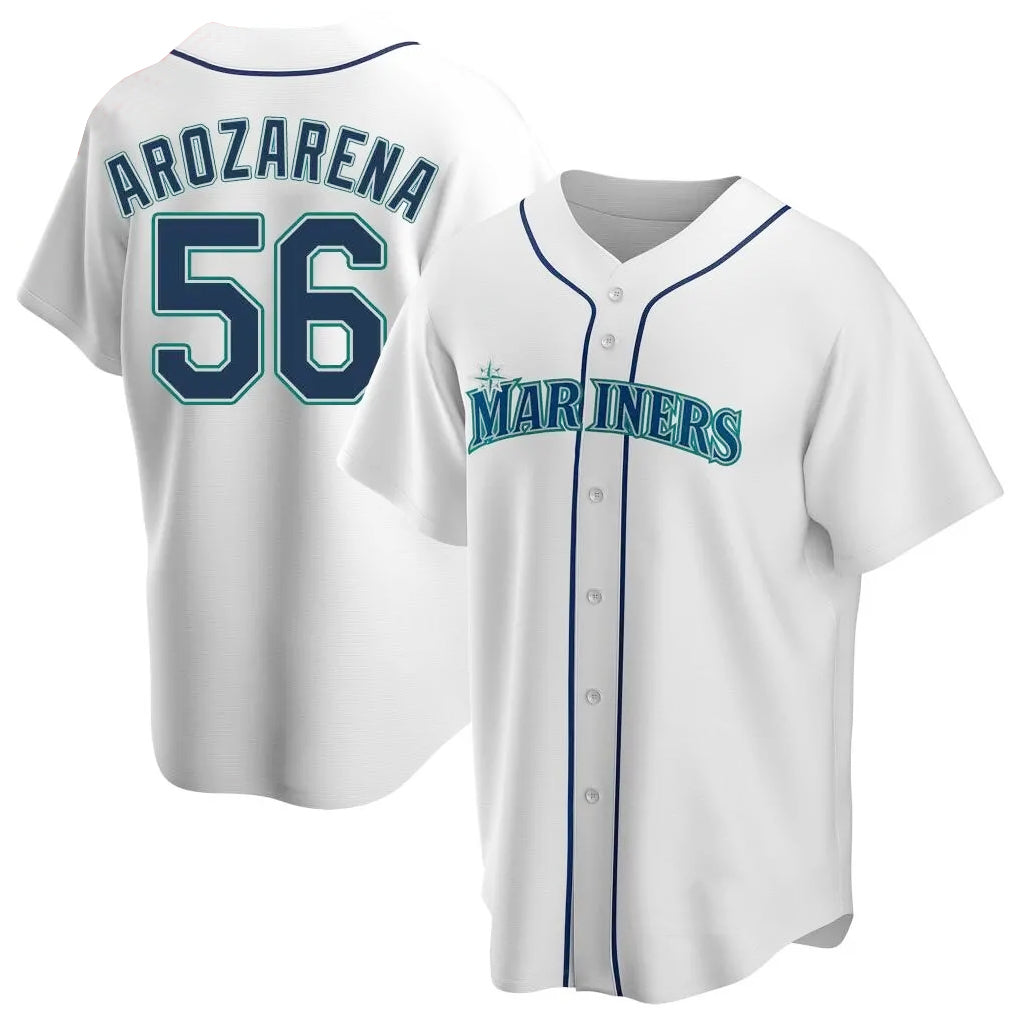 Jamed S.Mariners #56 Randy Arozarena Player White Home Game Stitched Jerseys
