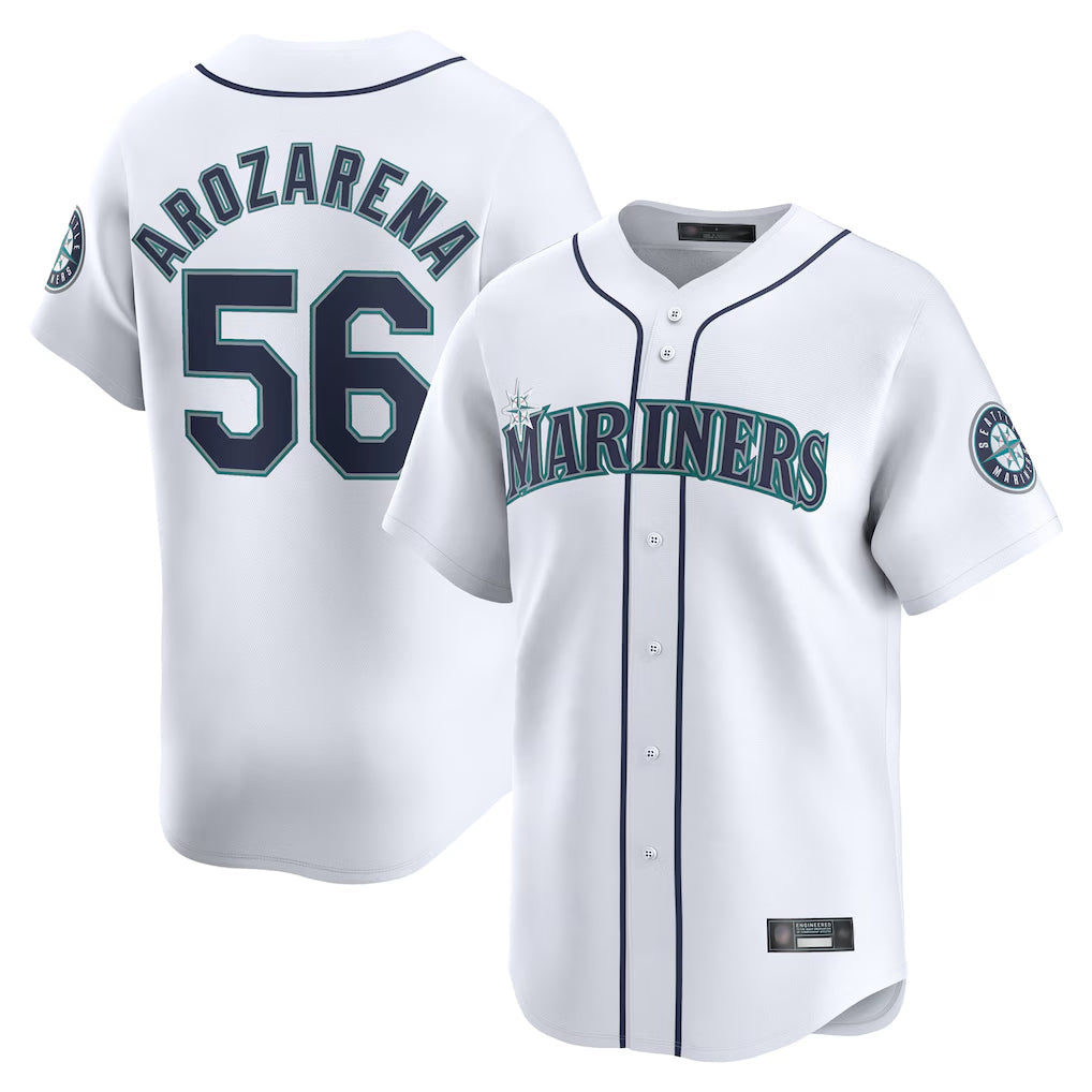 Jamed S.Mariners #56 Randy Arozarena Player White Home Limited Stitched Jerseys