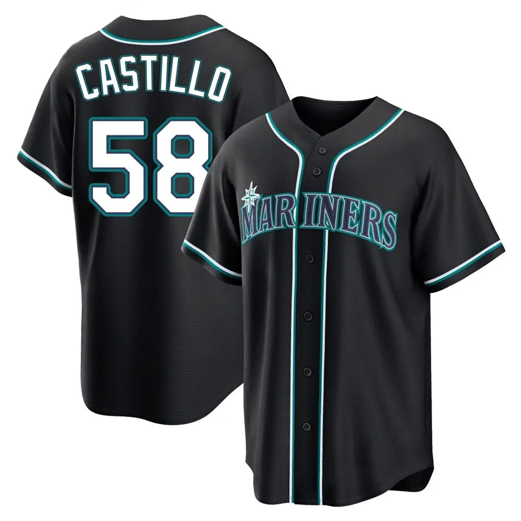 Jamed S.Mariners #58 Luis Castillo Player Black Fashion Home Limited Stitched Jerseys