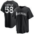 Jamed S.Mariners #58 Luis Castillo Player Black Home Limited Stitched Jerseys