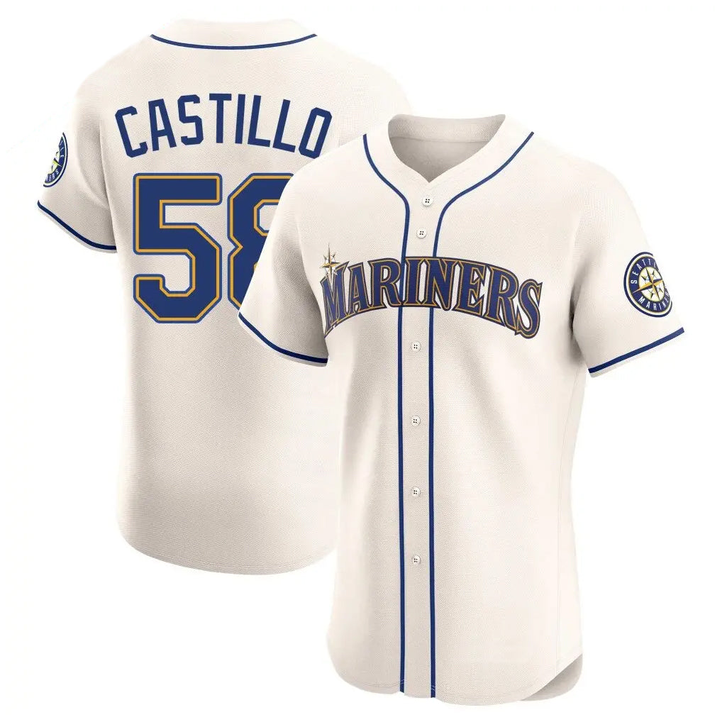 Jamed S.Mariners #58 Luis Castillo Player Cream Home Limited Elite Stitched Jerseys