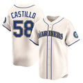 Jamed S.Mariners #58 Luis Castillo Player Cream Home Limited Stitched Jerseys