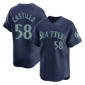 Jamed S.Mariners #58 Luis Castillo Player Navy Home Limited Stitched Jerseys