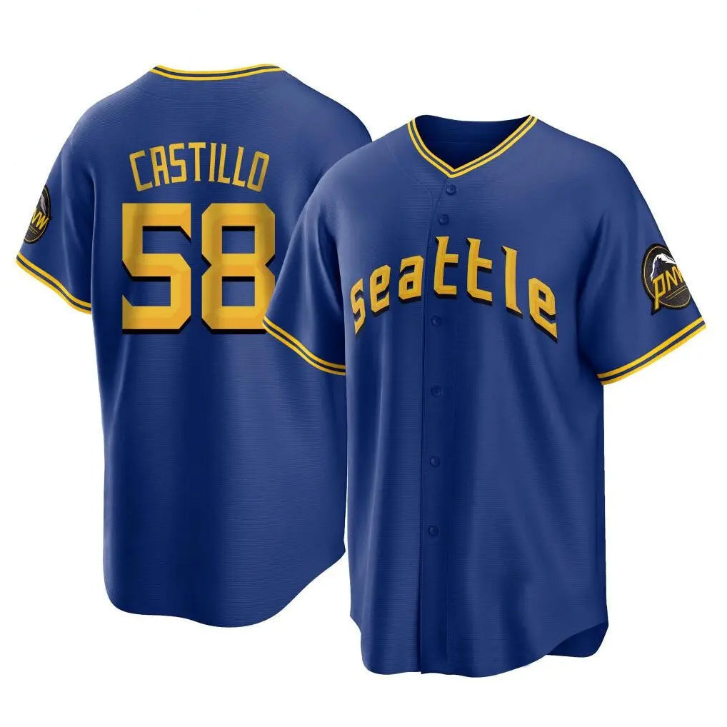 Jamed S.Mariners #58 Luis Castillo Player Royal City Connect Home Game Stitched Jerseys