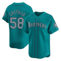 Jamed S.Mariners #58 Luis Castillo Player Teal Home Limited Stitched Jerseys