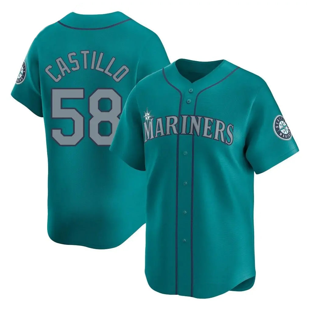 Jamed S.Mariners #58 Luis Castillo Player Teal Home Limited Stitched Jerseys