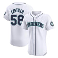 Jamed S.Mariners #58 Luis Castillo Player White Home Limited Elite Stitched Jerseys
