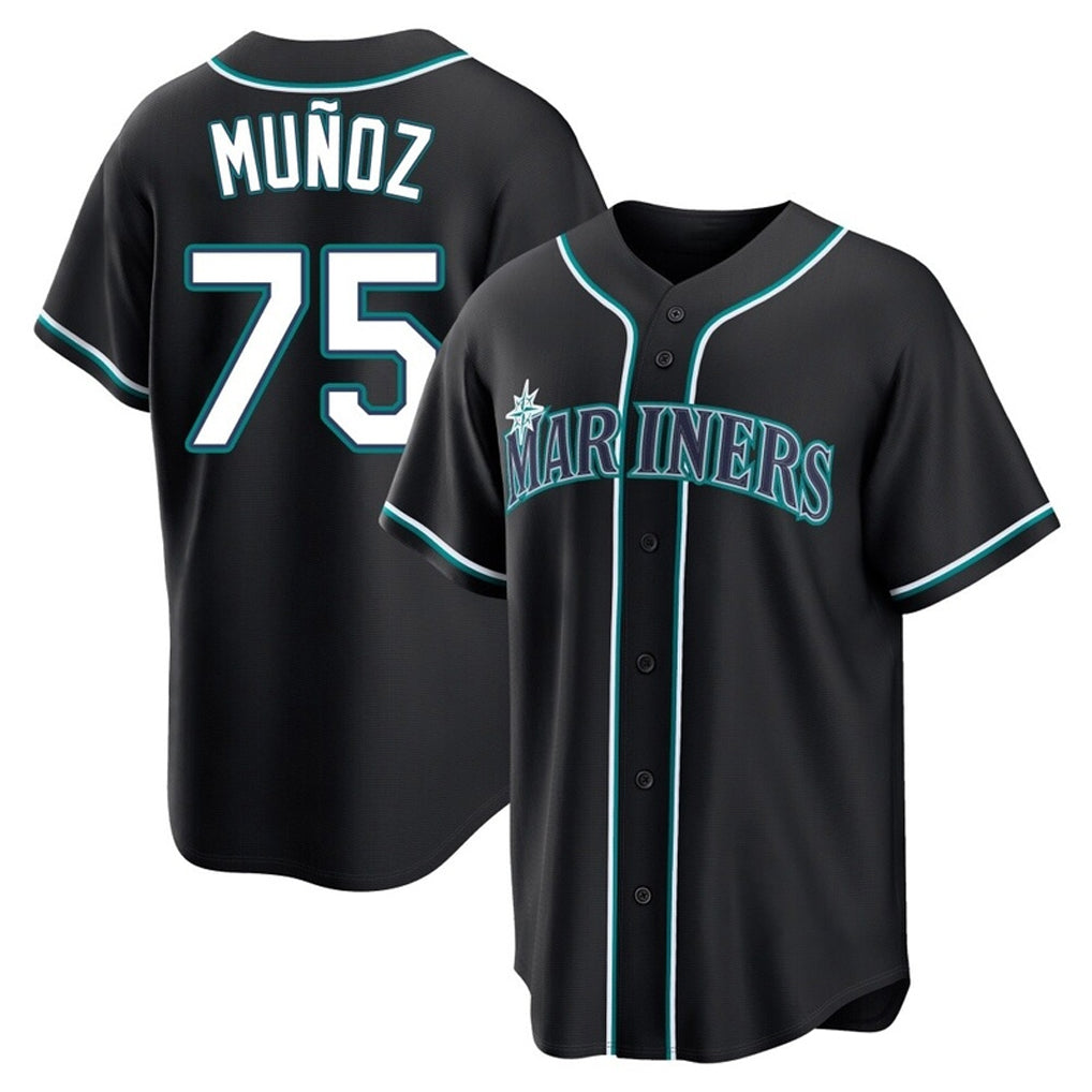 Jamed S.Mariners #75 Andres Munoz Player Black Fashion Home Limited Stitched Jerseys