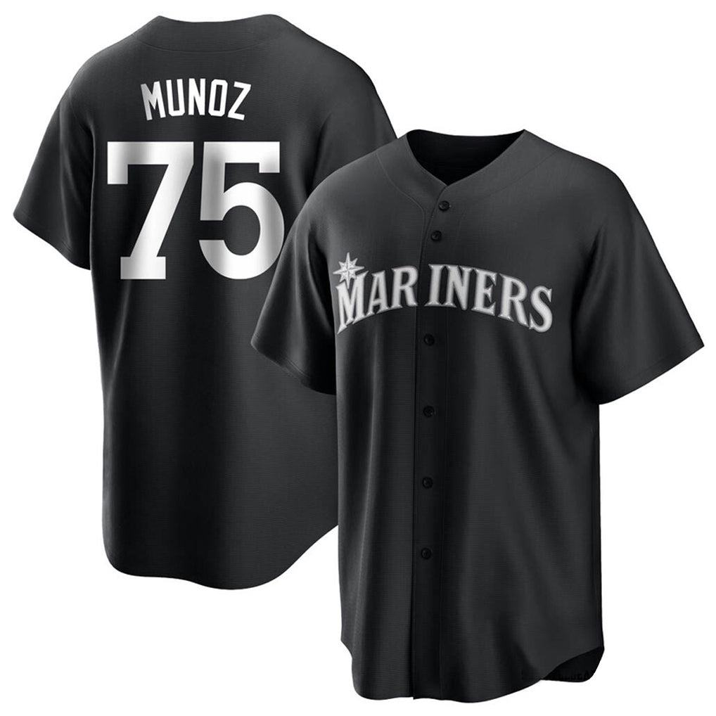 Jamed S.Mariners #75 Andres Munoz Player Black Home Limited Stitched Jerseys