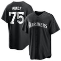 Jamed S.Mariners #75 Andres Munoz Player Black Home Limited Stitched Jerseys