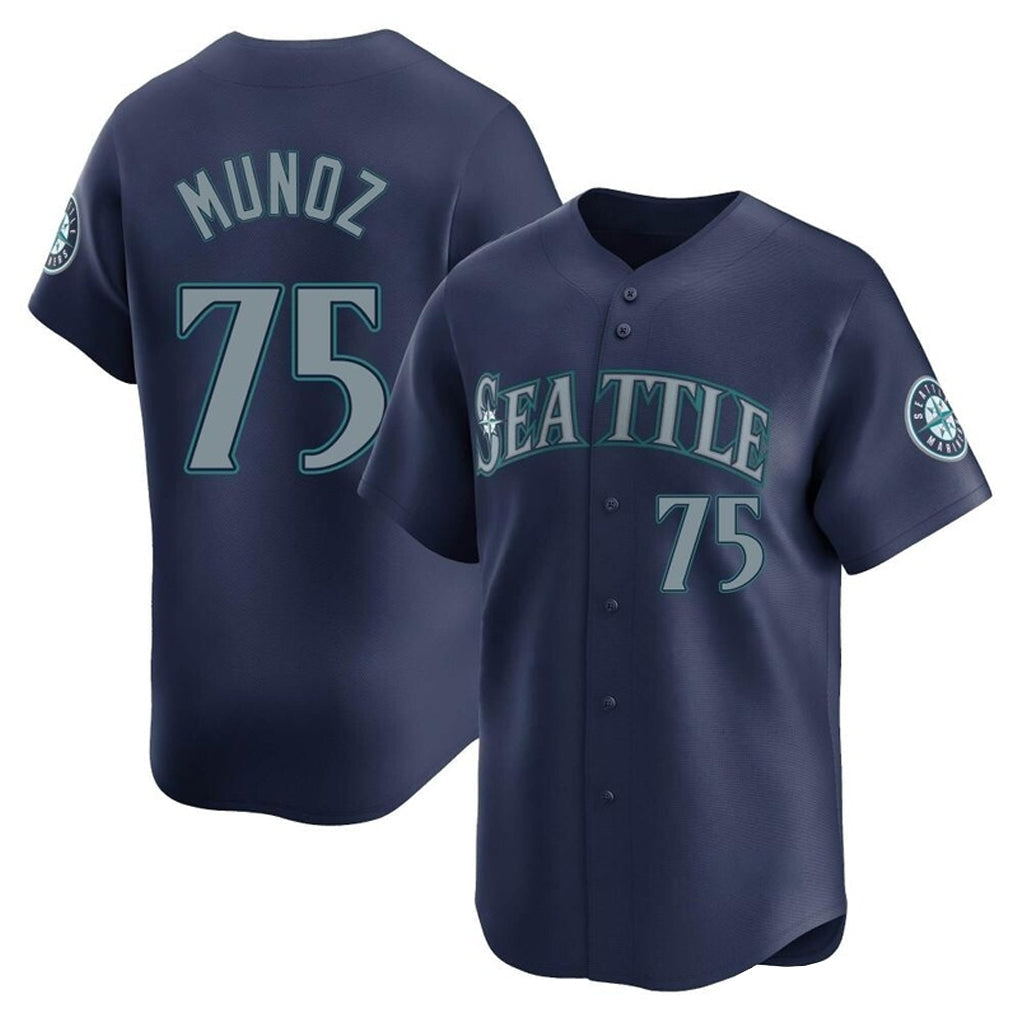 Jamed S.Mariners #75 Andres Munoz Player Navy Home Limited Stitched Jerseys