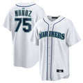Jamed S.Mariners #75 Andres Munoz Player White Home Game Stitched Jerseys