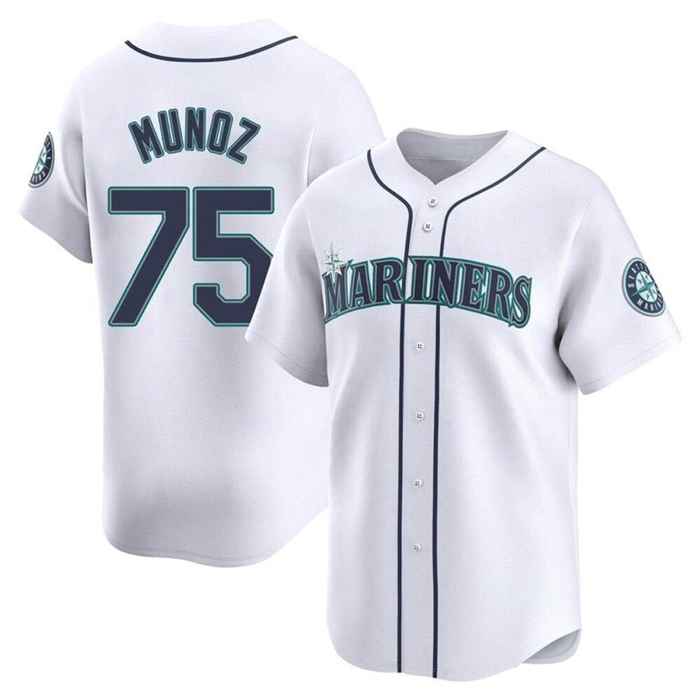 Jamed S.Mariners #75 Andres Munoz Player White Home Limited Stitched Jerseys