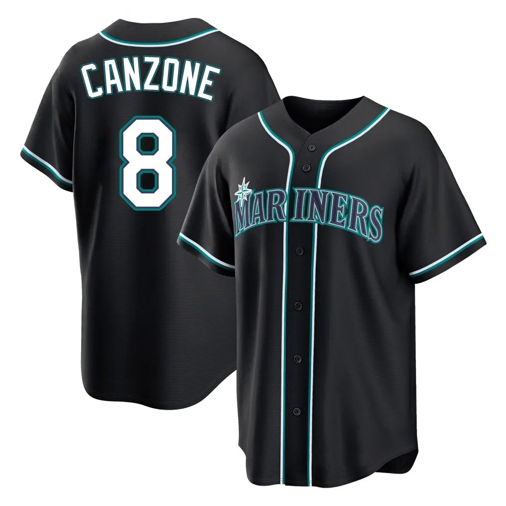 Jamed S.Mariners #8 Dominic Canzone Player Black Fashion Home Limited Stitched Jerseys
