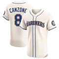 Jamed S.Mariners #8 Dominic Canzone Player Cream Home Limited Elite Stitched Jerseys