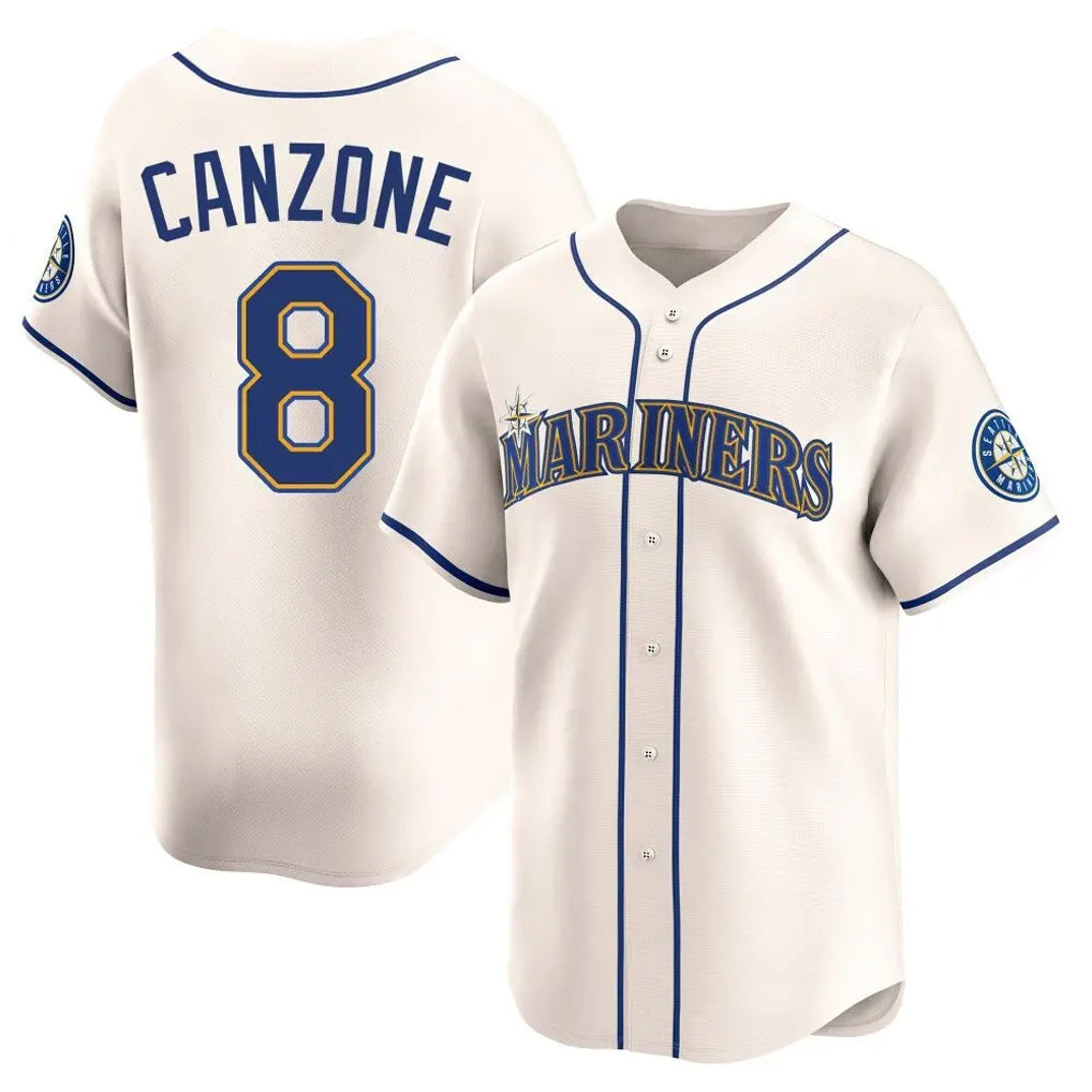 Jamed S.Mariners #8 Dominic Canzone Player Cream Home Limited Stitched Jerseys