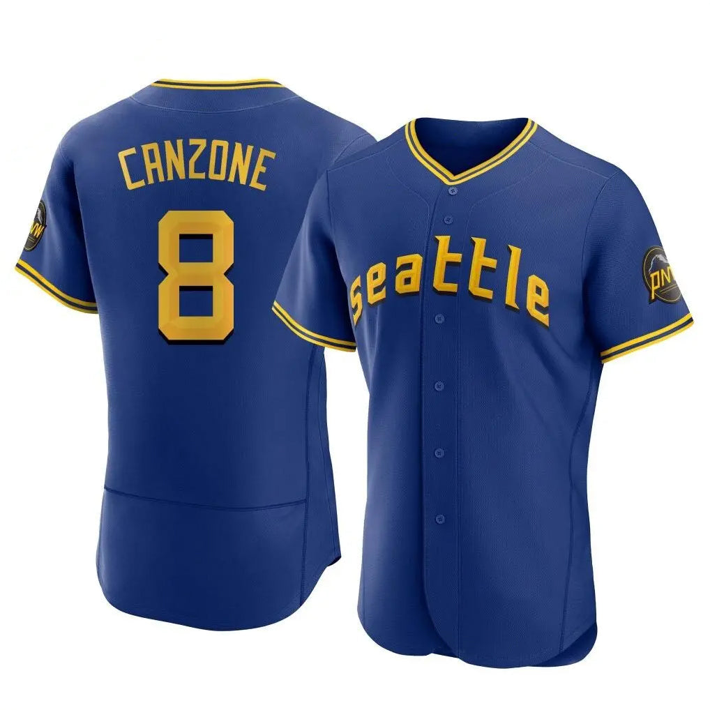 Jamed S.Mariners #8 Dominic Canzone Player Royal City Connect Home Limited Elite Stitched Jerseys