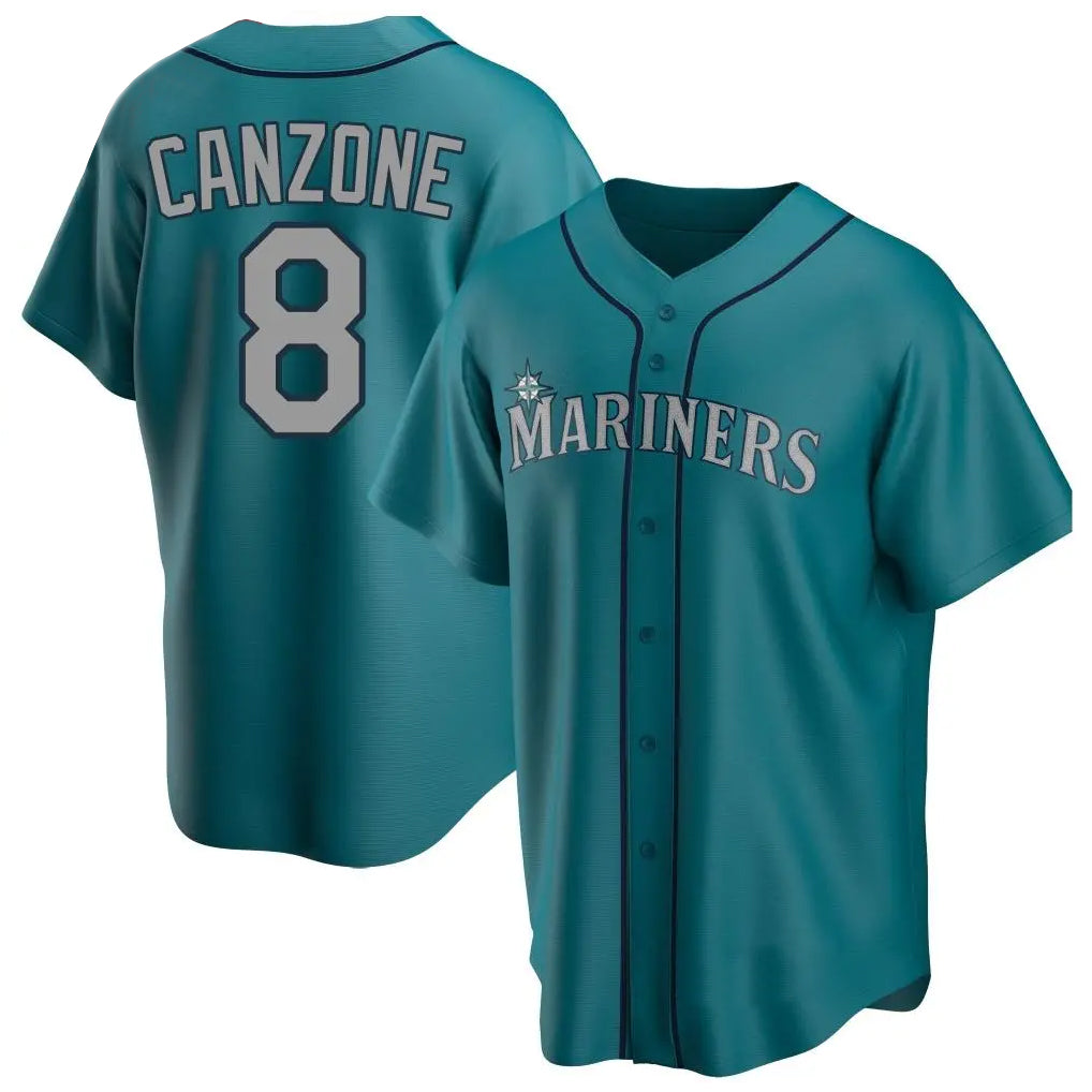 Jamed S.Mariners #8 Dominic Canzone Player Teal Home Game Stitched Jerseys