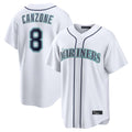 Jamed S.Mariners #8 Dominic Canzone Player White Home Game Stitched Jerseys