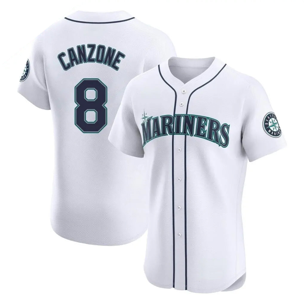 Jamed S.Mariners #8 Dominic Canzone Player White Home Limited Elite Stitched Jerseys