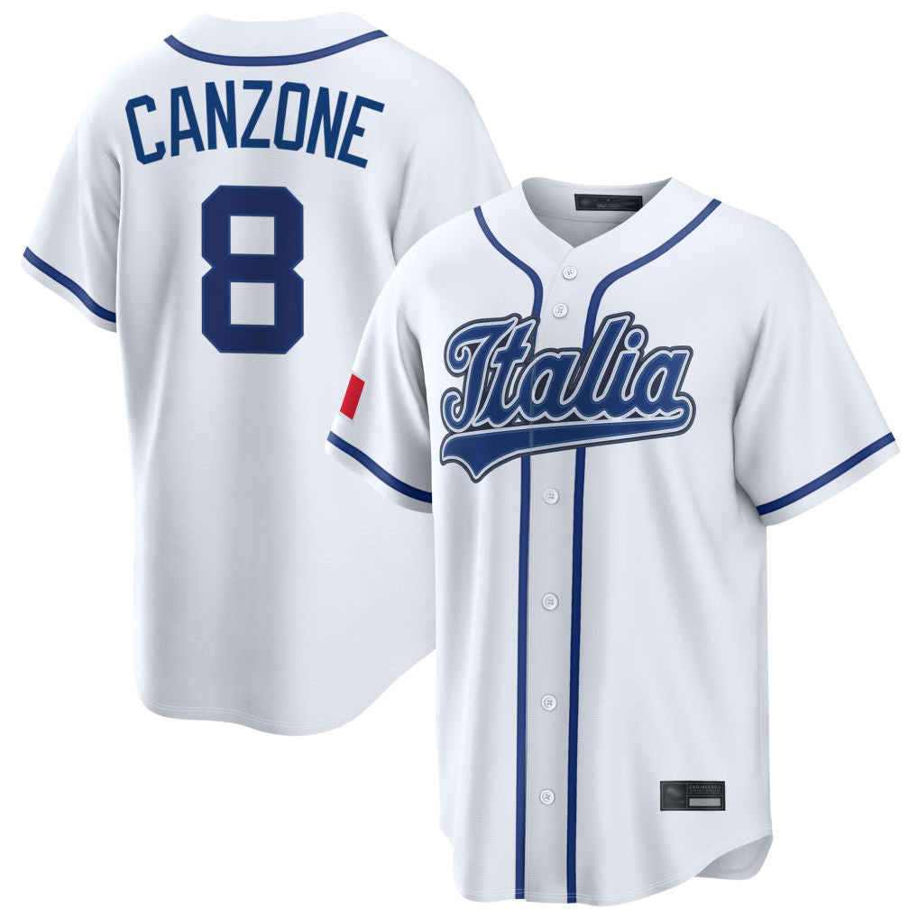 Jamed S.Mariners #8 Dominic Canzone Player White Italy 2026 World Classic Home Game Stitched Jerseys