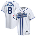 Jamed S.Mariners #8 Dominic Canzone Player White Italy 2026 World Classic Home Game Stitched Jerseys