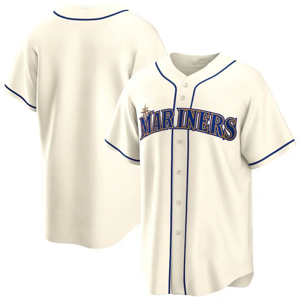 Jamed S.Mariners Blank Player Cream Home Game Stitched Jerseys